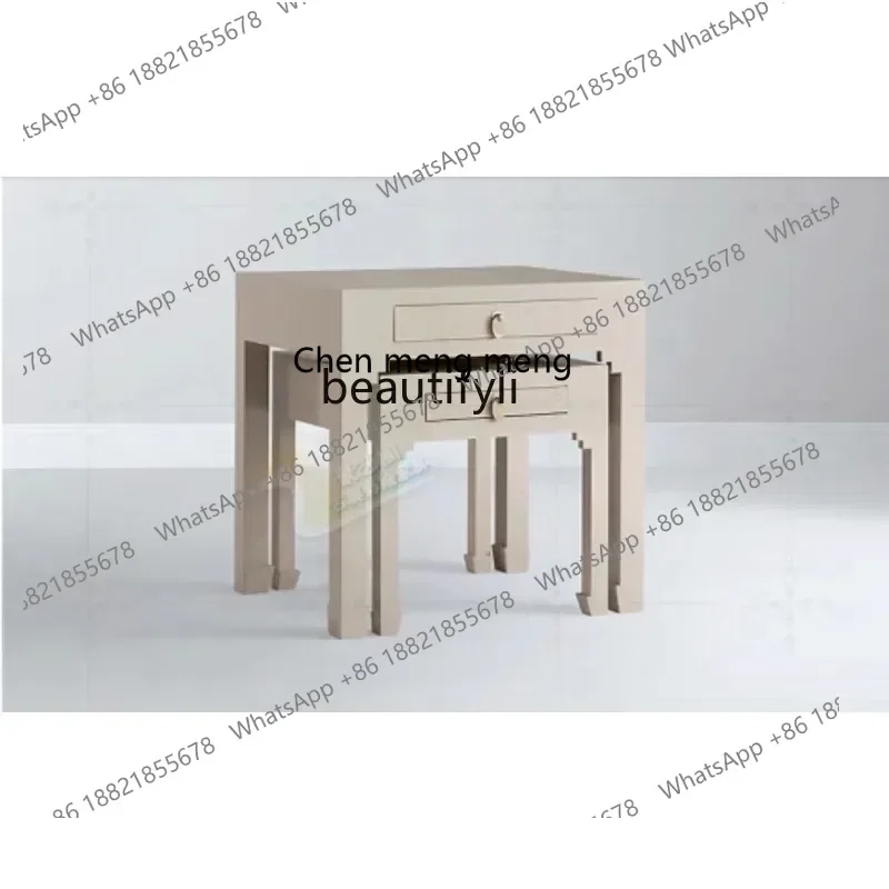 

New Chinese solid wood tea corner table retro simple sofa side table antique Chinese set table A15