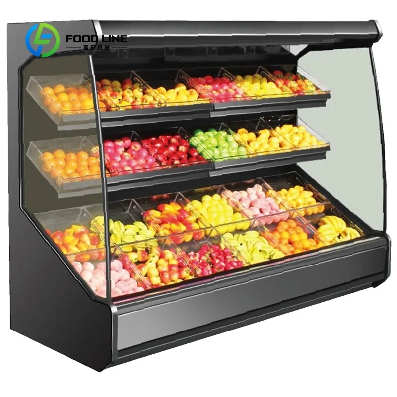 Custom Made Commercial Merchandising Convenience Store Display Fridge Supermarket Multideck Open Chiller Cabinet Display