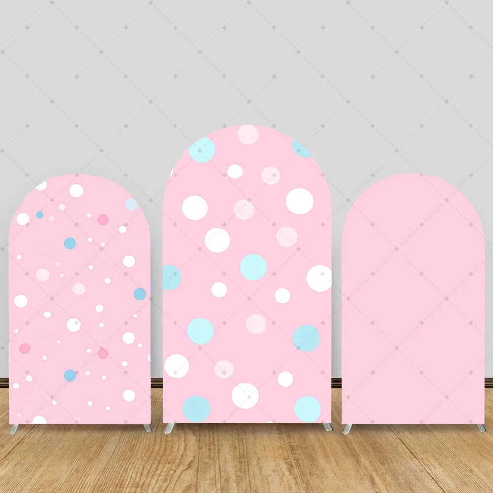 Girls Birthday Party Pink Spot Themed Arched Background Cover Children Photography Customized Decorative Elastic Fabric Backgr