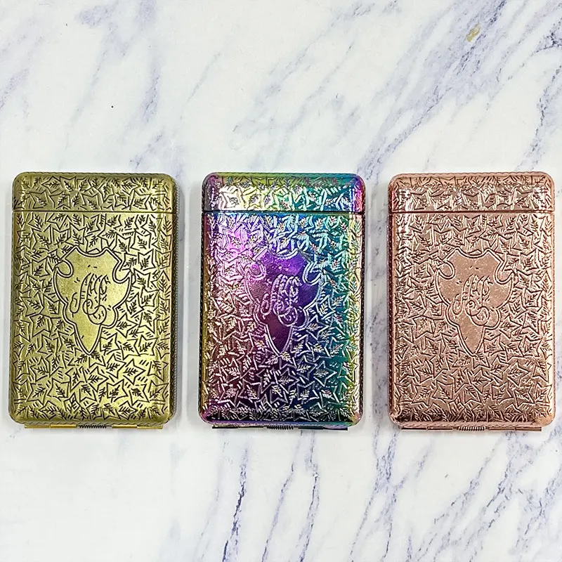 المحمولة الفاخرة خمر الكلاسيكية محفورة شيلبي نمط ثلاثة مفتوحة صندوق السجائر أدوات التدخين اكسسوارات السجائر 917