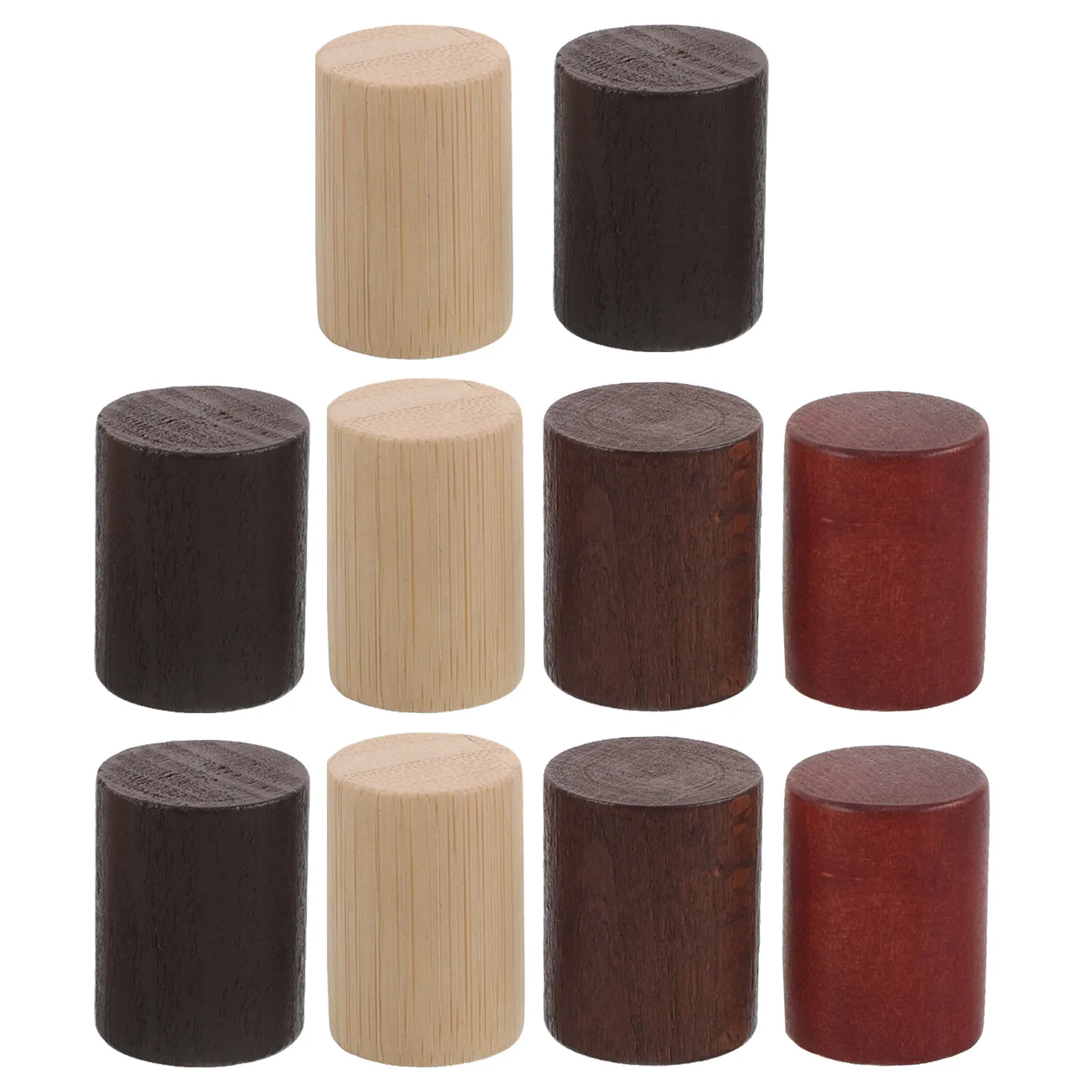 10Pcs Wooden Fragrance Bottle Cap Premium Wood Perfume Lid with 15 Tooth Seal Fit for DIY Perfume Making
