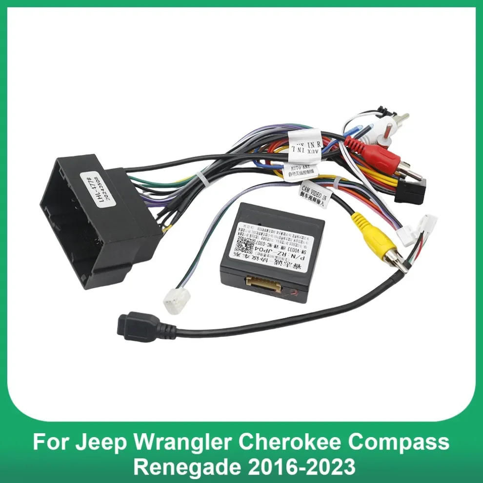 

Car radio frame StereoWiring Harness Cable Adapter AndroidMP5 Player Stereo For Jeep Wrangler Cherokee Compass Renegade2016-2023