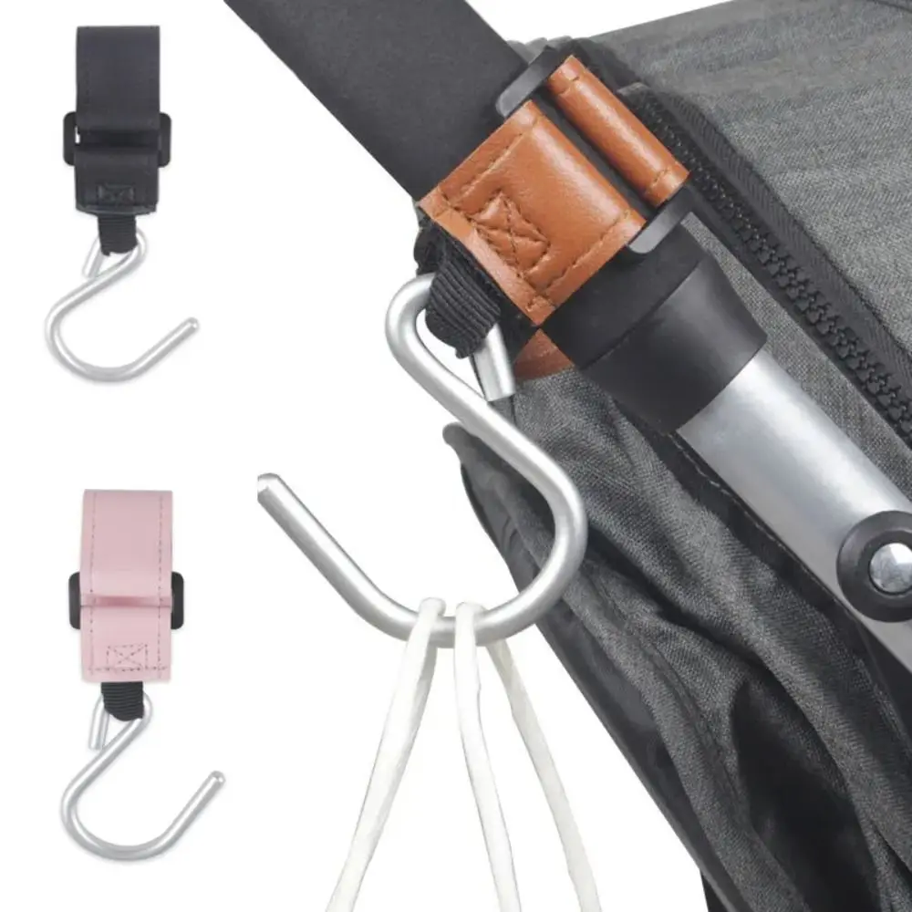 

Creative S Shape Baby Stroller Hooks Solid Color Cart Organizer Hanging Hook PU Cartoon Stroller Accessories Bicycle