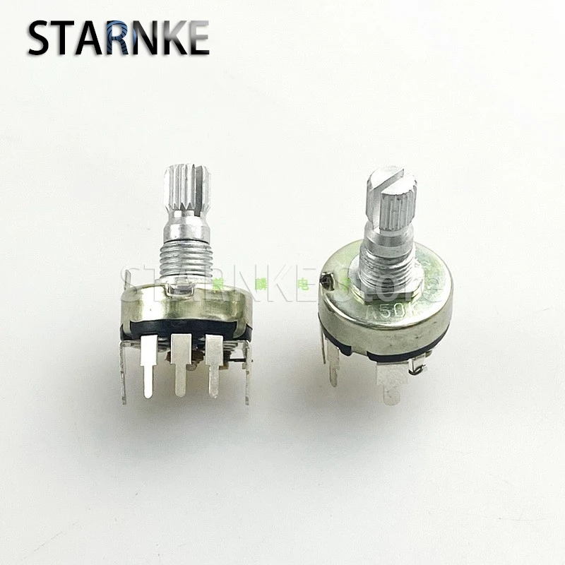 3PCS RV17 Type 5-Pin Vertical A50K With Switch Single Amplifier Audio Speaker Volume Adjustment Potentiometer Flower Shaft 15mm