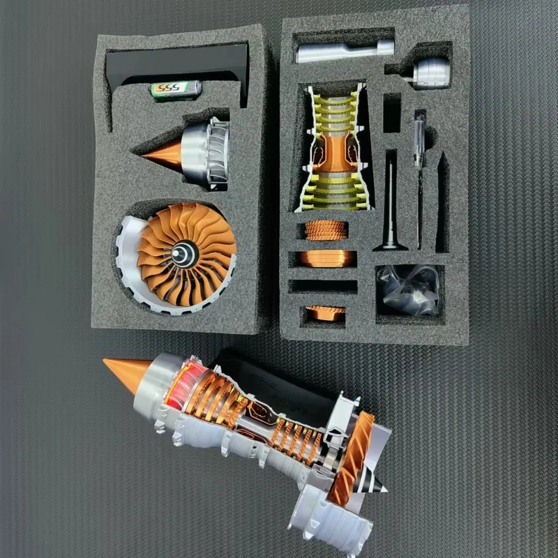 رائعة Turbofan محرك أطقم منمذجة DIY 27 سنتيمتر الكهربائية Turbofan محرك الجمعية الانتهاء نموذج ثلاثية الأبعاد مجموعة ألعاب الطباعة #3
