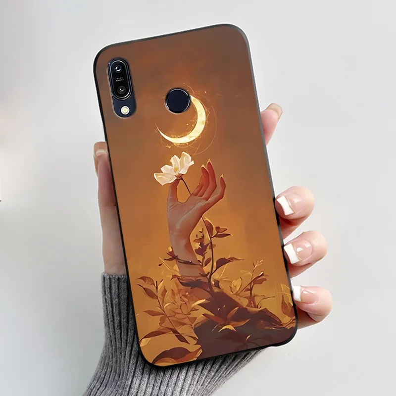 Invólucro para Asus Zenfone Max (M1) ZB555KL Capa preta para Asus Zenfone Max Pro (M1) ZB601KL/ZB602K Capa fofa colorida à prova de choque