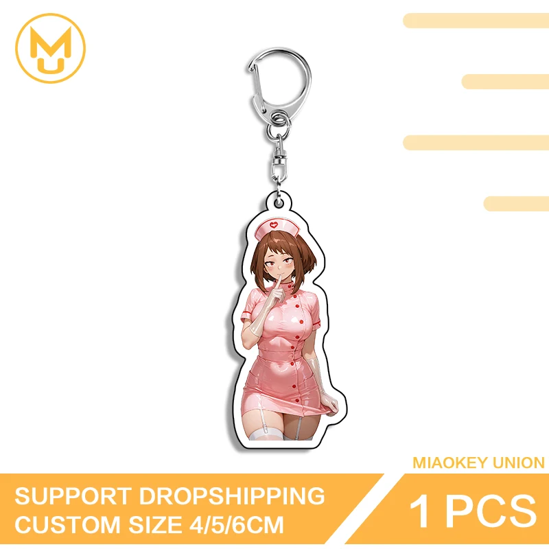 Uraraka Ochako Pink Clothing Model Key Holder Alluring Pocket Pussy Handbags Wallets Accessories Fashion Packbage Decorations