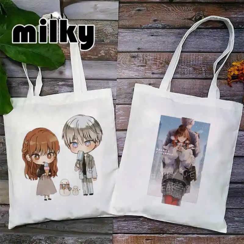 Bag for Women Shopper Handbags The Ice Guy and His Cool Female Colleague Reusable Canvas Shoulder Tote Bag School Bags Girl