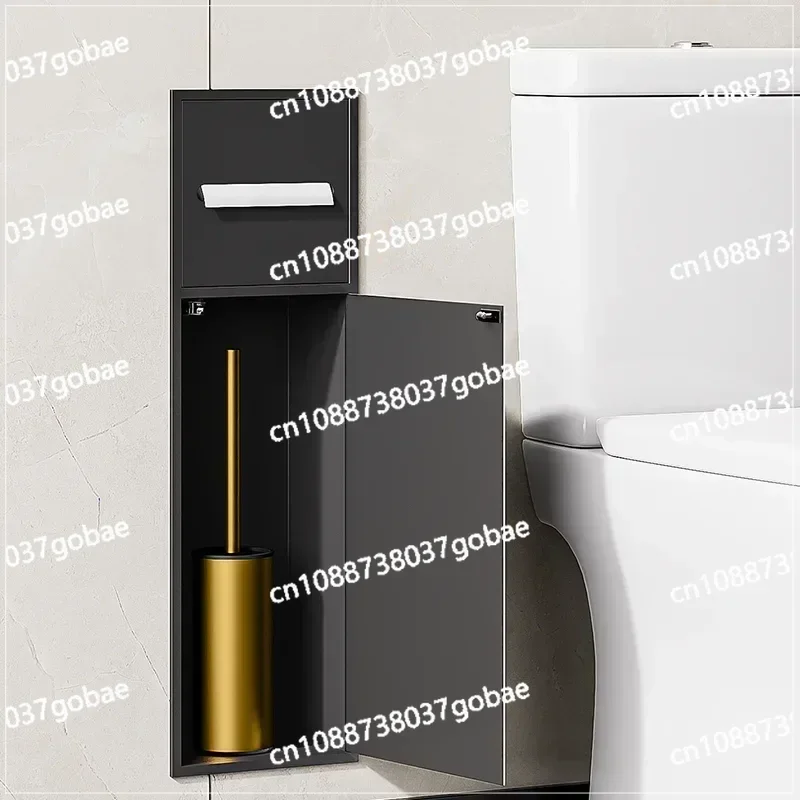 Customized Stainless Steel Toilet Brush Niche Embedded Metal Cabinet Toilet Tissue Box Finished Niche Cabinet Wall-Mounted