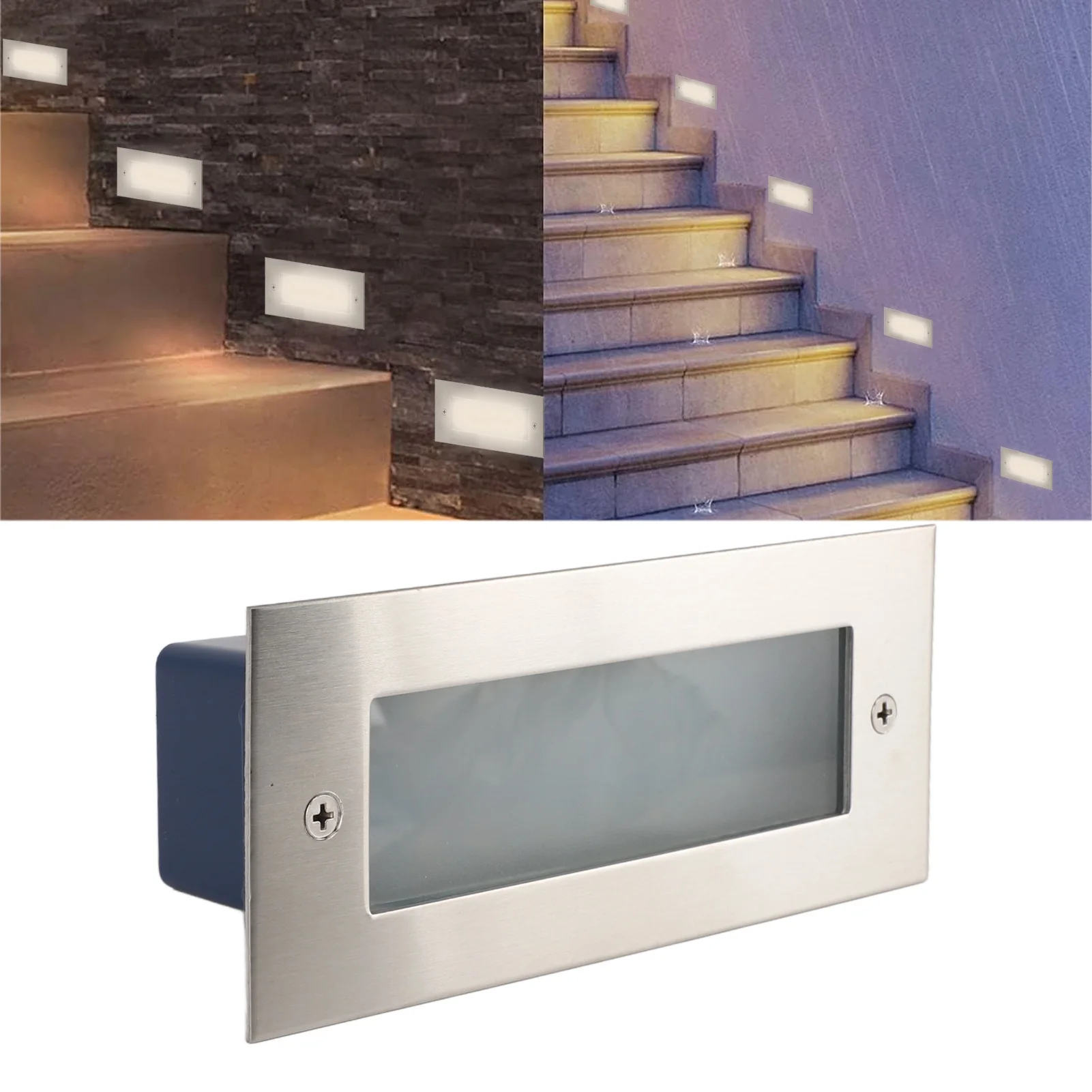 ZK40 LED-trapverlichting Binnen Buiten Aluminiumlegering Waterdichte ingebedde trapwandlamp