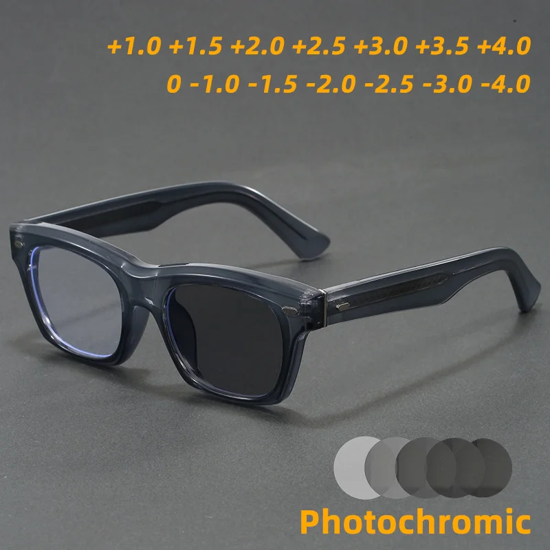 

Модные квадратные толстые оправы, мужские очки с защитой от синего света, стильные деловые очки для пресбиопии, очки по рецепту на заказ