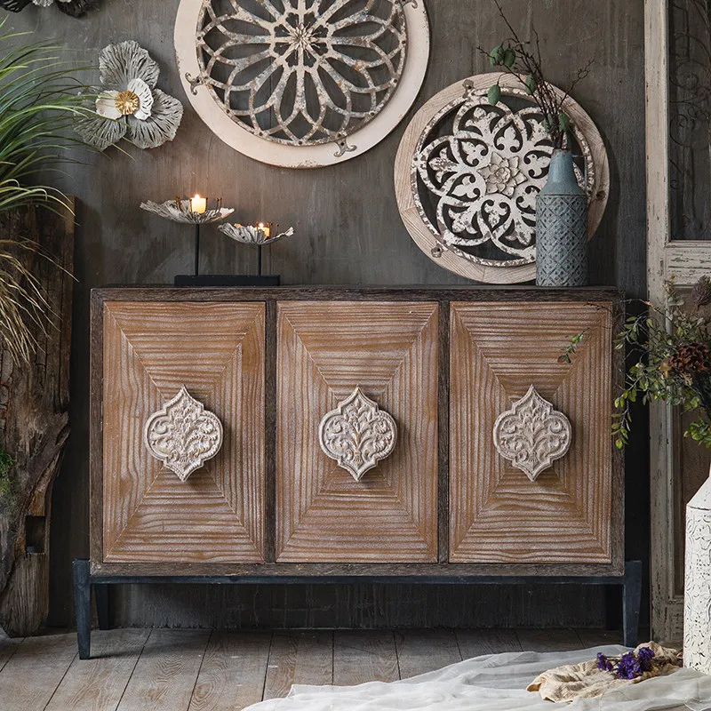 American country furniture, porch cabinets, carved decorative cabinets