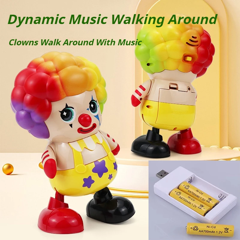 One Piece Montessori Soothing Clown Toy Light Up Musical For Christmas Stocking Stuffers 0-3 Year Old Toddler Boys Girls Gift