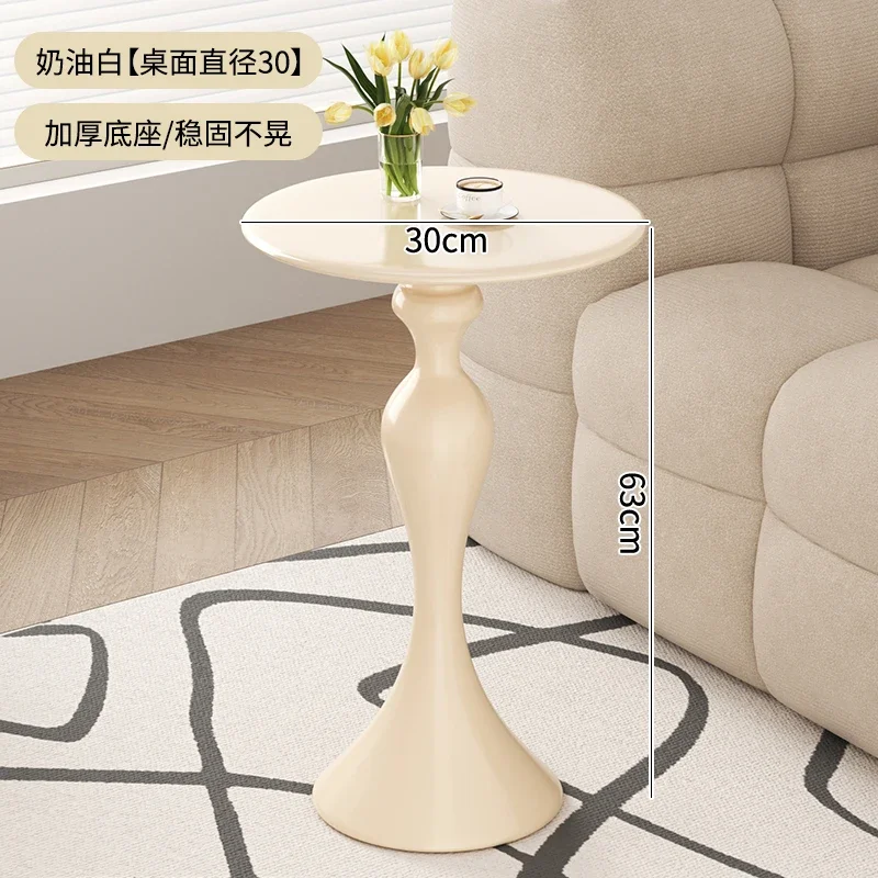 Cream Style Sofa Side Table Shelves Iron Small Coffee Table Mini Bedside Celebrity Small Round Tables Can Be Moved