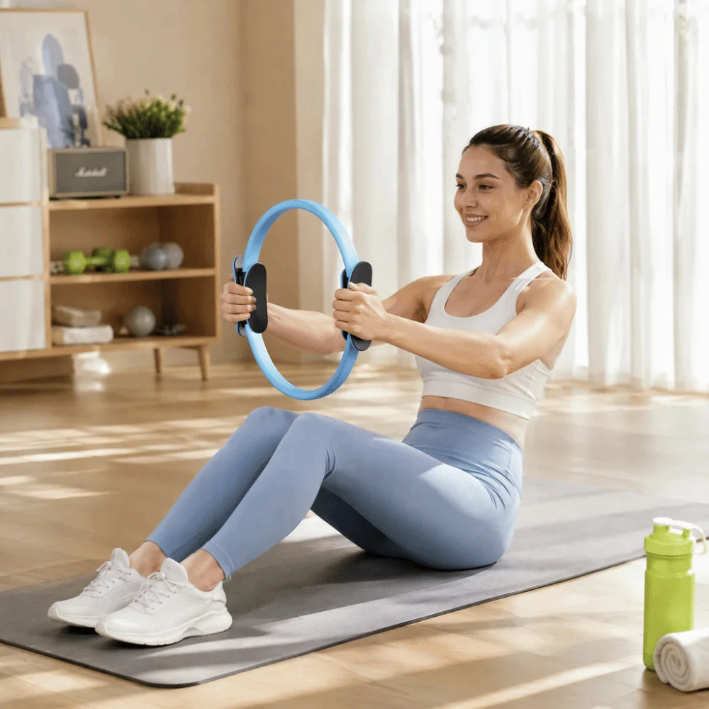 Shaping Fiberglass Pilates Ring Non-Slip Grip Durable Yoga Ring Lightweight Eco-Friendly Fitness Circle Gym Use