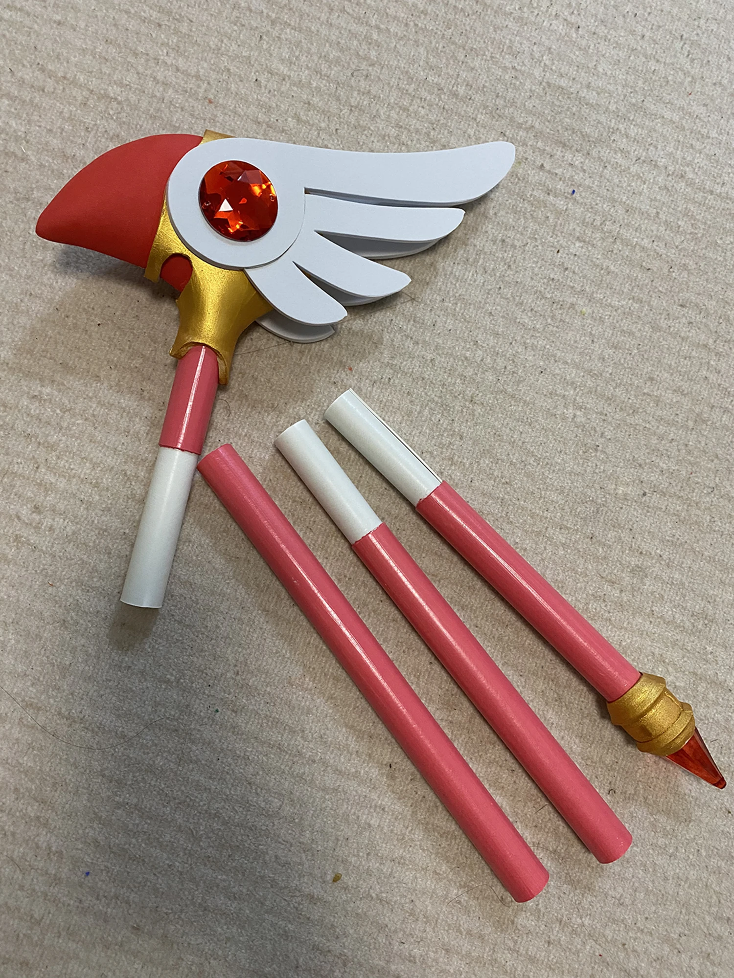 Brdwn Cardcaptor Sakura Sakura Kinomoto Birds head  Stars Cosplay Magic Wand Staff