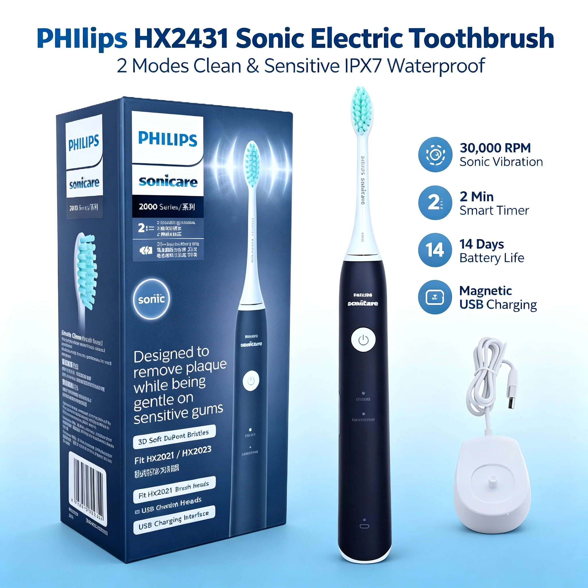 Electric Toothbrush Sonic - Philips Sonicare HX2431 Spazzolino elettrico sonico