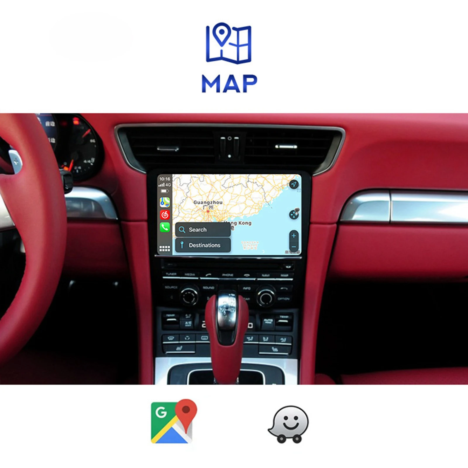 Wireless Carplay Android Auto for Porsche 911 Panamera Cayenne Boxster Cayman Macan 2011-2015 with PCM3.1 System Decoder Box