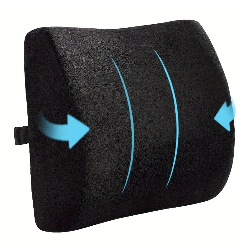 Ergonomisches Lordosenstützkissen, Space Memory Foam-Kern mit Samtbezug, Rückenlehnenpolster für Bürostuhl, Polyurethan und Polyester