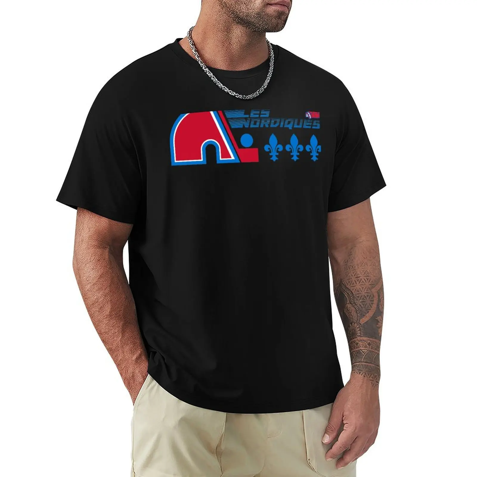 Retro Nordiques - Quebec Hockey T-Shirt Sun Protective Outdoor Tee Top