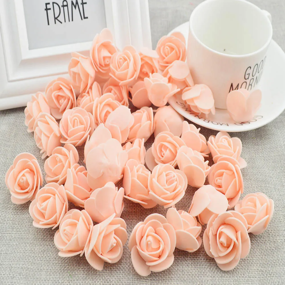 100 stücke Künstliche Blumen Günstige PE Schaum Rosen Kopf Gefälschte Bär Handgemachte Hochzeit Hause Dekoration für Sammelalbum Geschenk Box Diy kranz – Detail 10