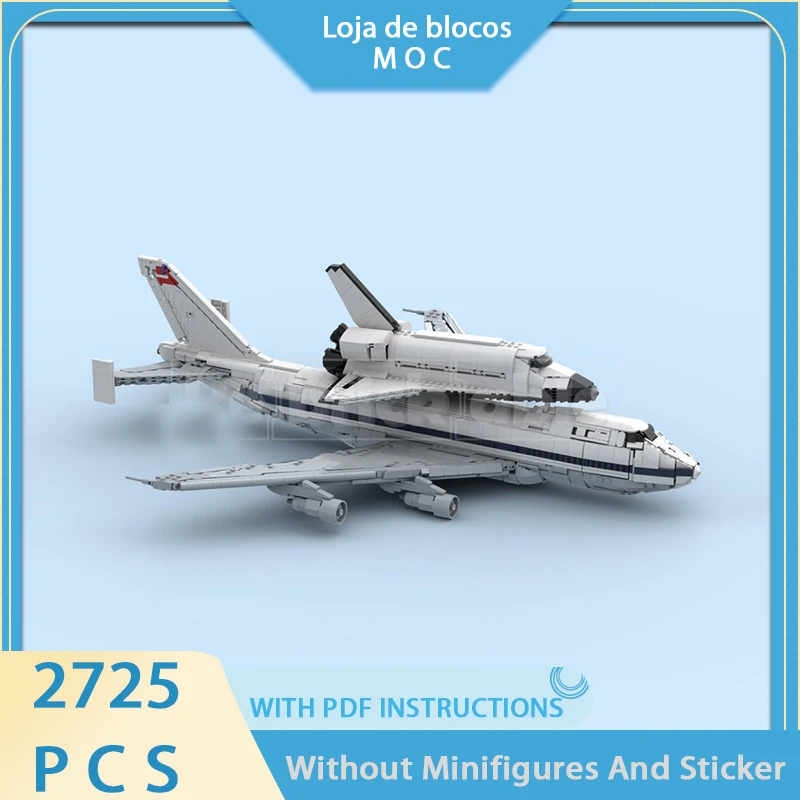 Exquisite new product MOC building block aviation model 747-SCA+shuttle machine modular design puzzle toy DIY assembly set