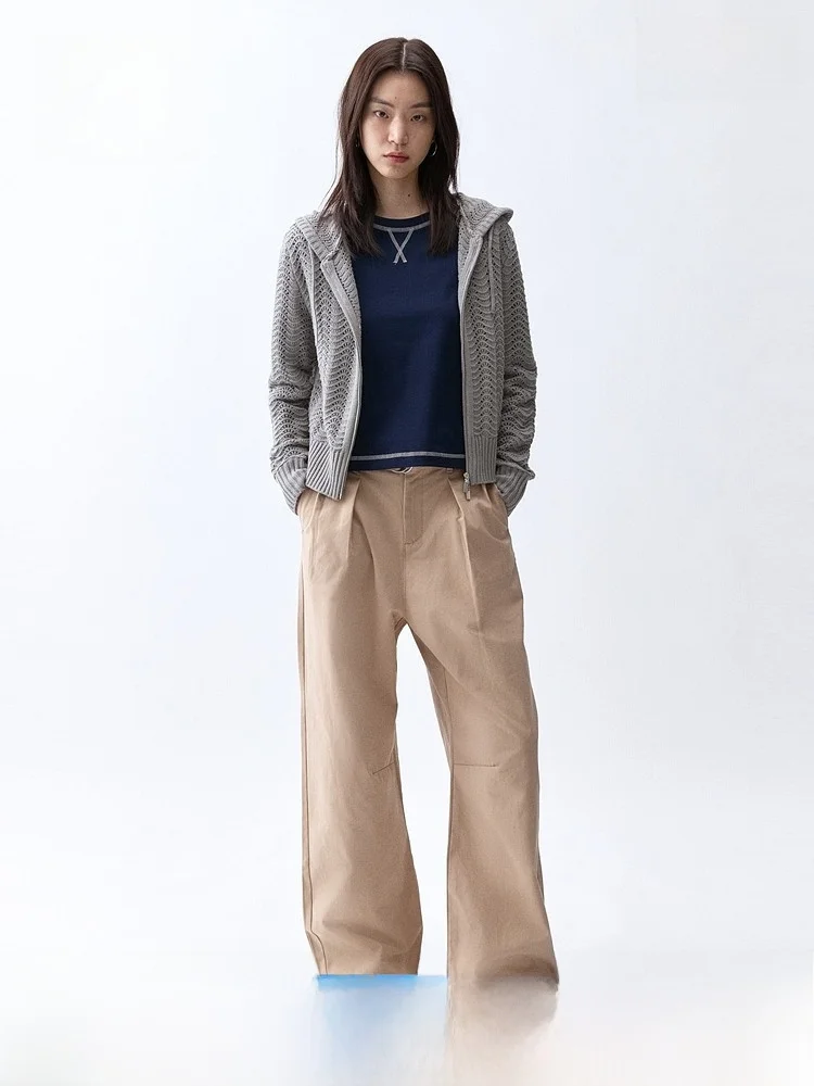 

H&M Women's Knitted Cardigan Spring 2026 New Hat Me Knitted Open Cardigan Hooded Jaet Casual Sle Regular Fit Cotton Acr...