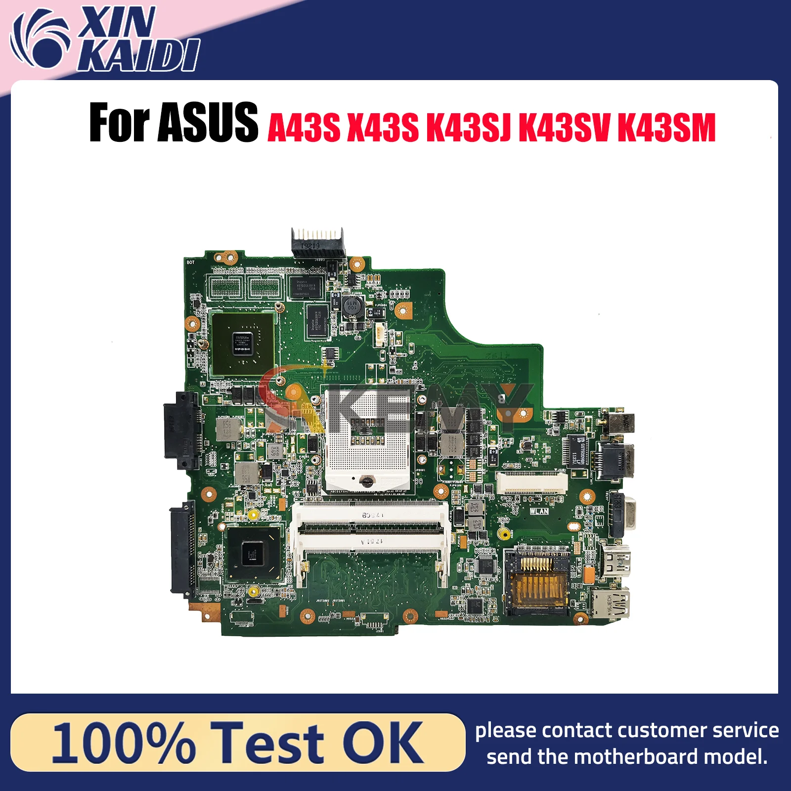 

K43SV Материнская плата для ноутбука ASUS K43SJ X43S K43SD K43SM A43S K43SV K43S Материнская плата для ноутбука в наличии 100% тестирование ОК быстрая доставка
