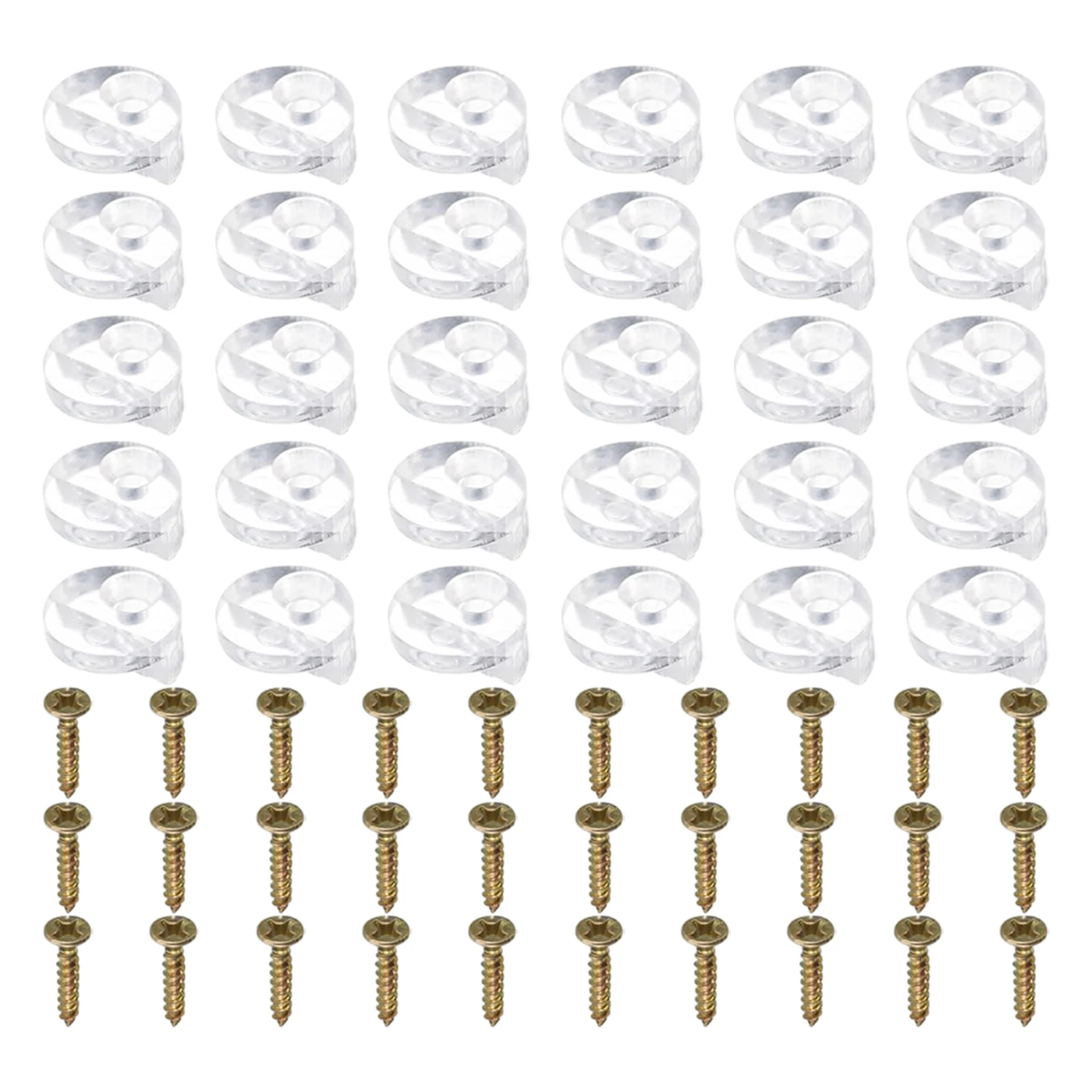 

30Set Glass Retainer Clips Kit 13mm Plastic Glass Cabinet Clips With Screws 13 X 6.6mm Hardware Home Improvement