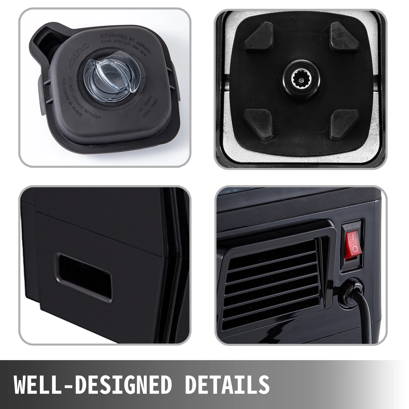 VEVOR Standmixer 1500W, Smoothie Mixer 1,5 L, Hochleistungsmixer 4400-20000 U/min, Smoothie Maker 270 mm x 225 mm x 475 mm, Kommerzieller und Weißer Standmixer mit dreidimensionalen Klingen