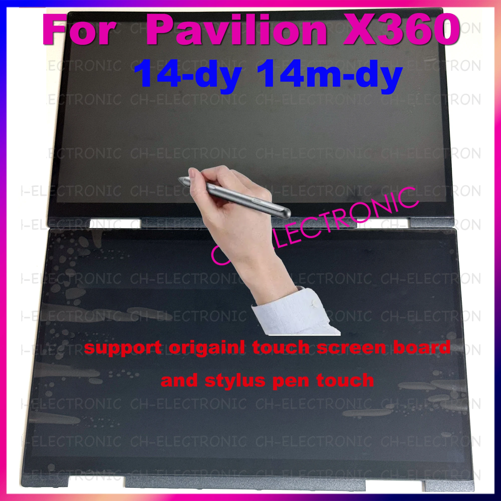 

14 dy For HP Pavilion X360 14-DY 14M-DY LCD Touch Screen Replacement Assembly With Frame FHD Display L76245-J91