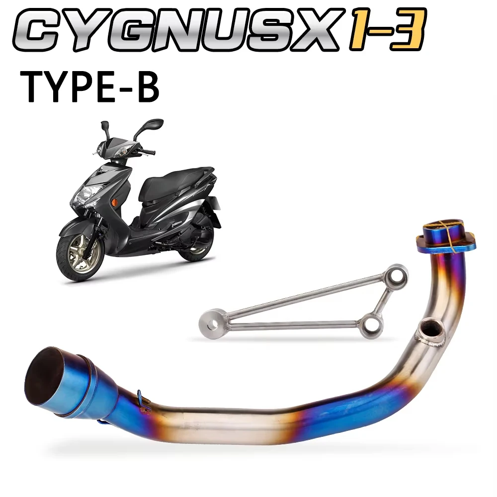 universal 51MM slip-on Motorcycle Exhaust Escape Front Link Tube Full Systems muffler For CYGNUS-X 125cc Cygnus 2002-2019 - view 4
