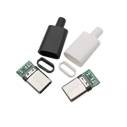 5/10 pz tipo C USB 3.1 connettore saldatura spina maschio 24pin cavo dati fai da te accessori interfaccia linea dati in bianco e nero