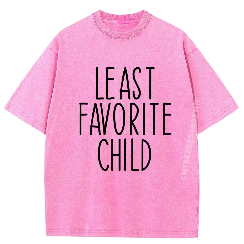 

Least Favorite Child Dad Son Oversized T Shirt Mens Soft Washed Short Sleeve Graphic T-Shirt Mens Clothes