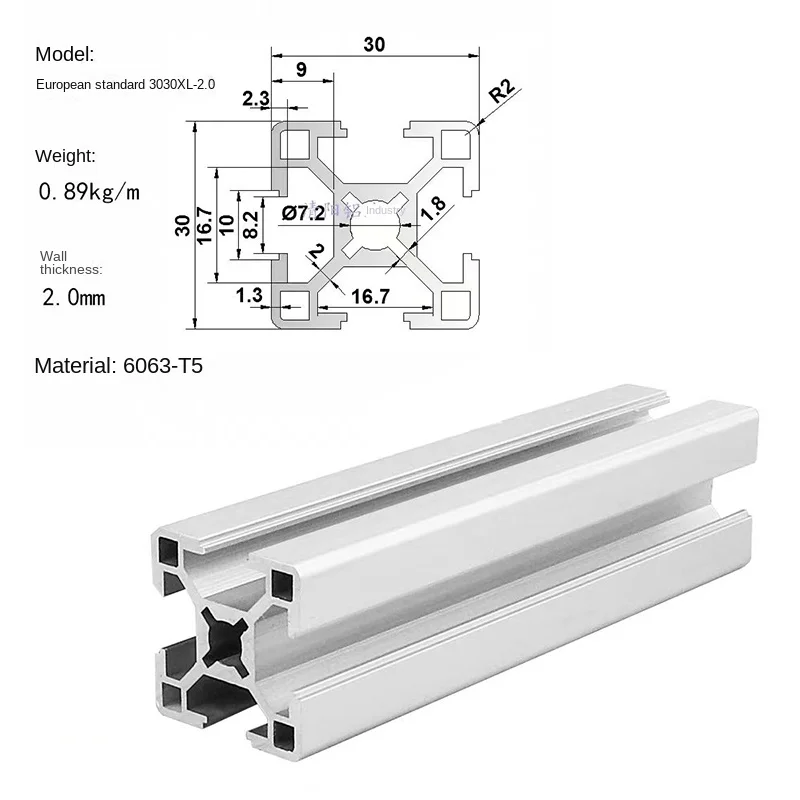 1 szt. Srebrna EU-3030XL wyciskanie profili aluminiowych długość 100mm-1000mm anodowana szyna liniowa do drukarki CNC 3D lub ramy urządzenia