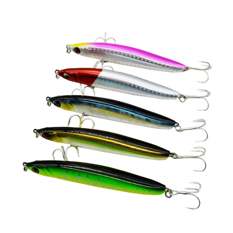 

Wholesale topwater floating hard artificial lure fish tackle 9cm17g 3D eyes pencil fishing bait