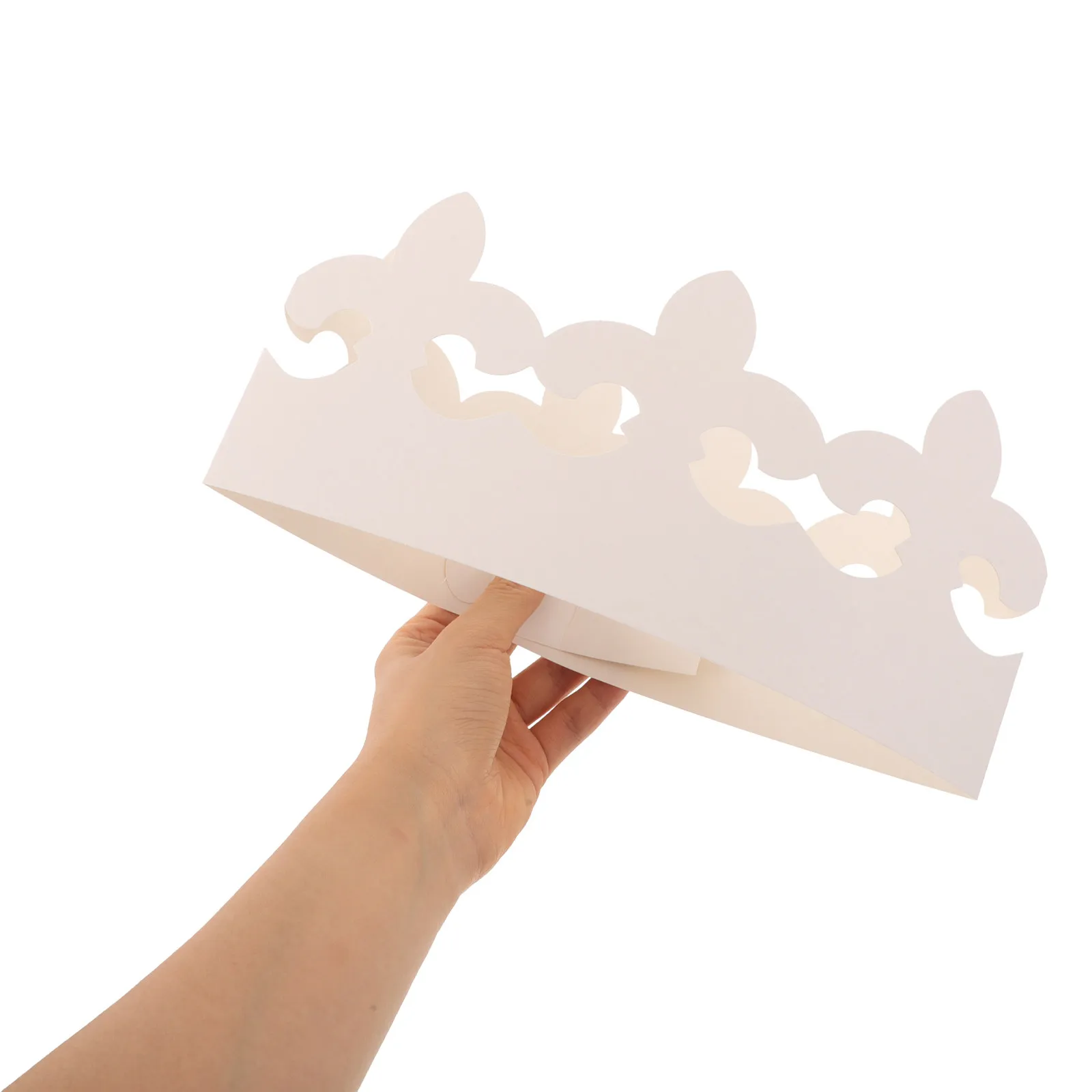 12Pcs DIY White Blank Paper Crowns Lightweight Birthday Paper Hat Craft Supplies for Classroom Activities and Party Celebrations
