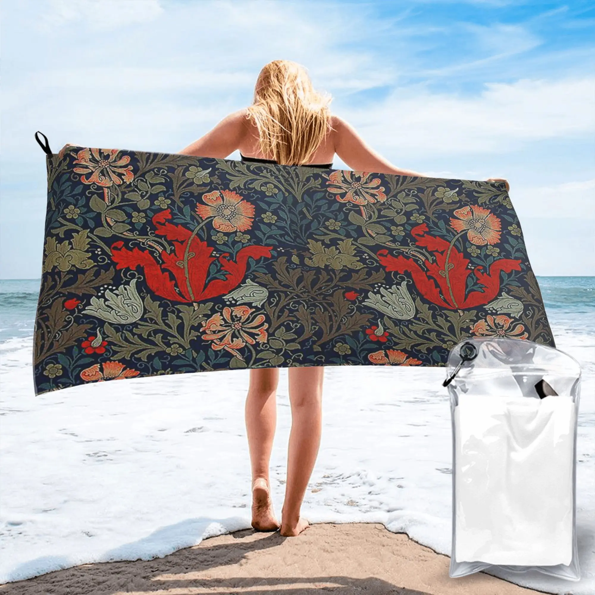 William Morris Compton Beach Towel Soft Microfiber Quick Dry Absorbent Quick Towels For Yoga