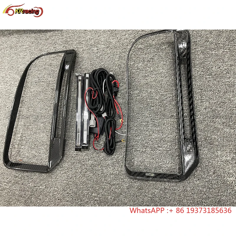 

Обновление W464 G63 R Стиль Карбоновая крышка противотуманных фар со светодиодной подсветкой для Mercedes Benz G63 W464 AMG G550 G500 Kit