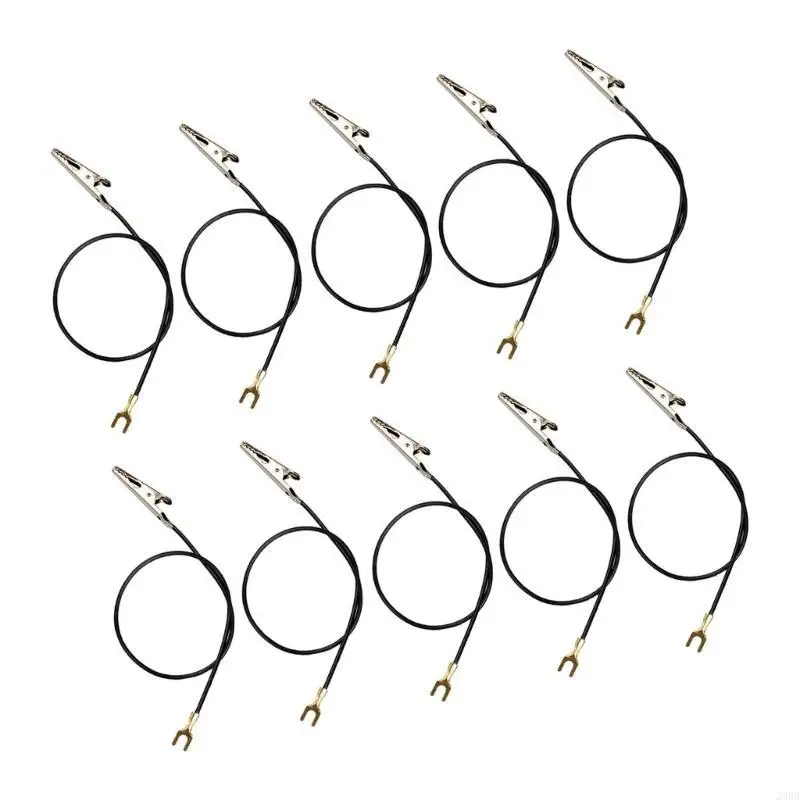 10Pcs Single Head Clip Wire 23cm Clip Electricity Test Leads 24BB