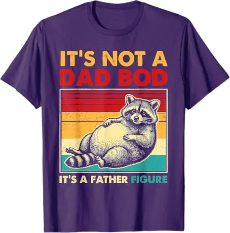 It's Not A Dad BOD It's A Father Figure Vatertag Papa Herren T-Shirt Y2k Waschbär Papa Niedliches Grafik-Spruch-T-Shirt Streetwear Kleidung – Detail 5