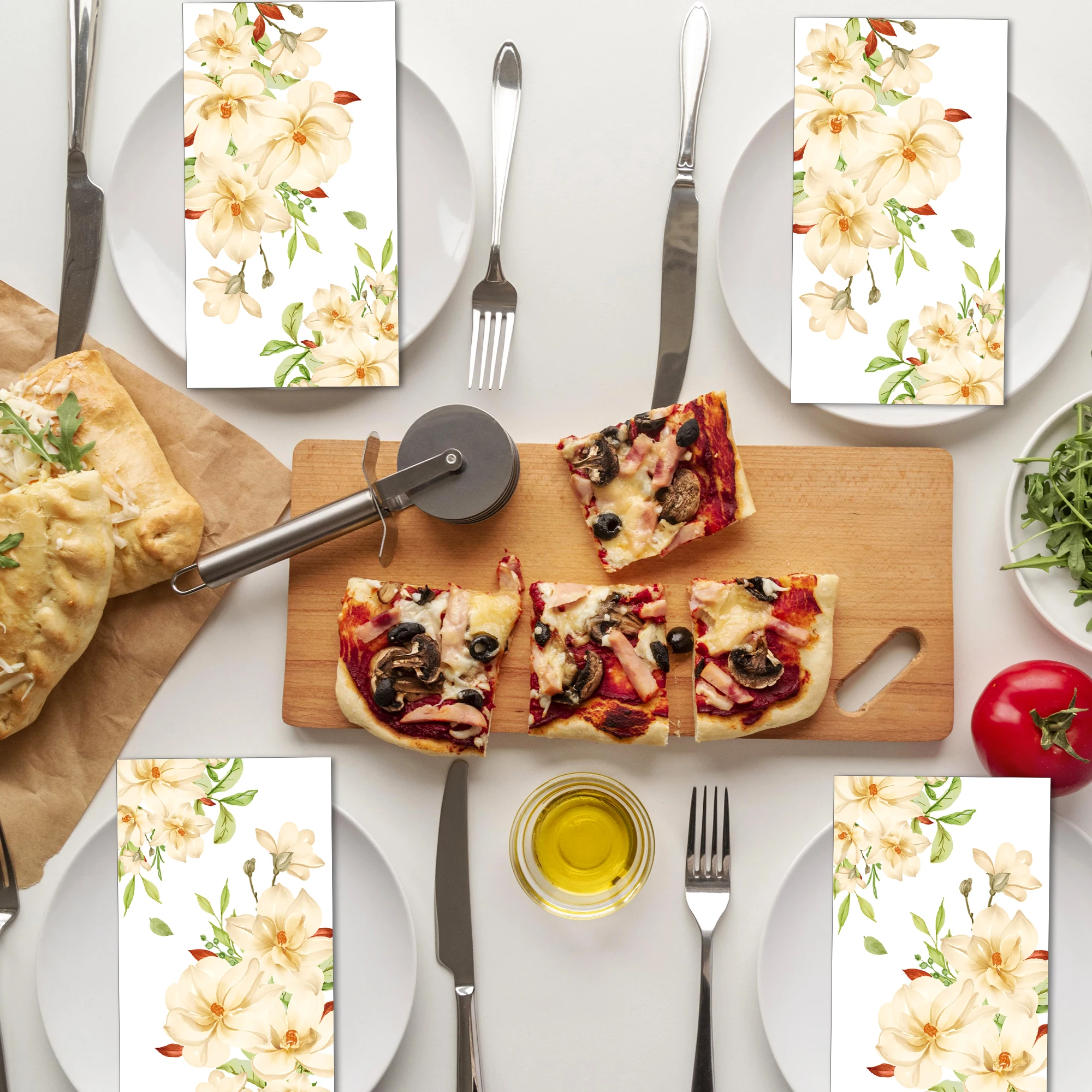 20 Stück Servietten mit chinesischen Blumen, lange Papierservietten, Hochzeit, Einweggeschirr, Servietten, Taschentücher, Geburtstag, Abendessen, Tischdekoration – Detail 12