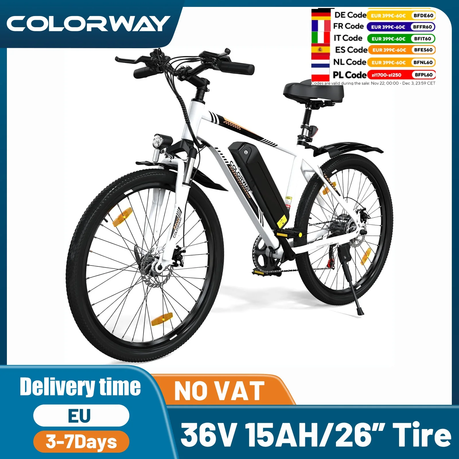 COLORWAY Electric Bike for Adults, 26