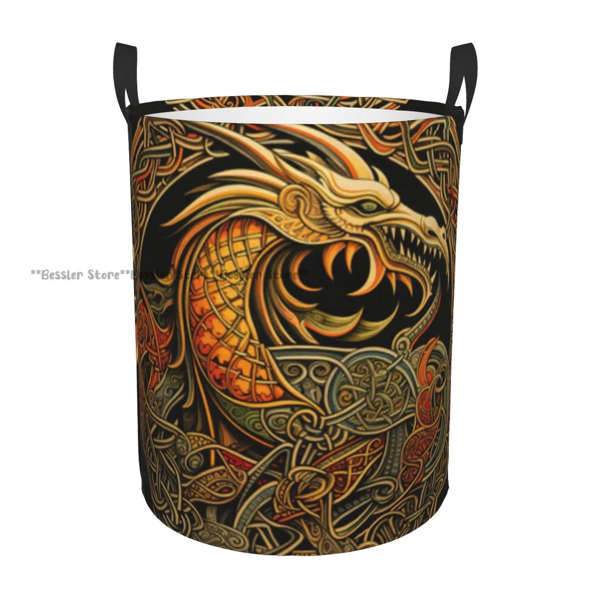 Waterproof Storage Bag Tribal Dragon Household Dirty Laundry Basket Folding Bucket Clothes Organizer