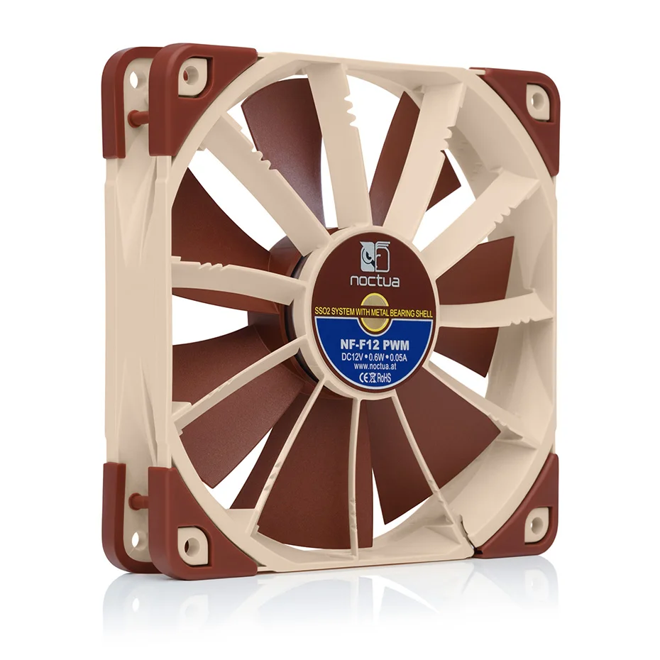 Noctua NF-F12 컴퓨터 케이스 팬 120mm PWM 댐핑 데스크탑 케이스 CPU 공기 냉각기 냉각용 조용한 라디에이터