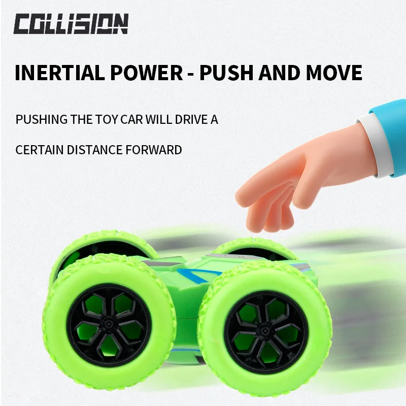 4pcs/2pcs/1pc double-sided inertia stunt rolling toy car - high playability, double-sided playability