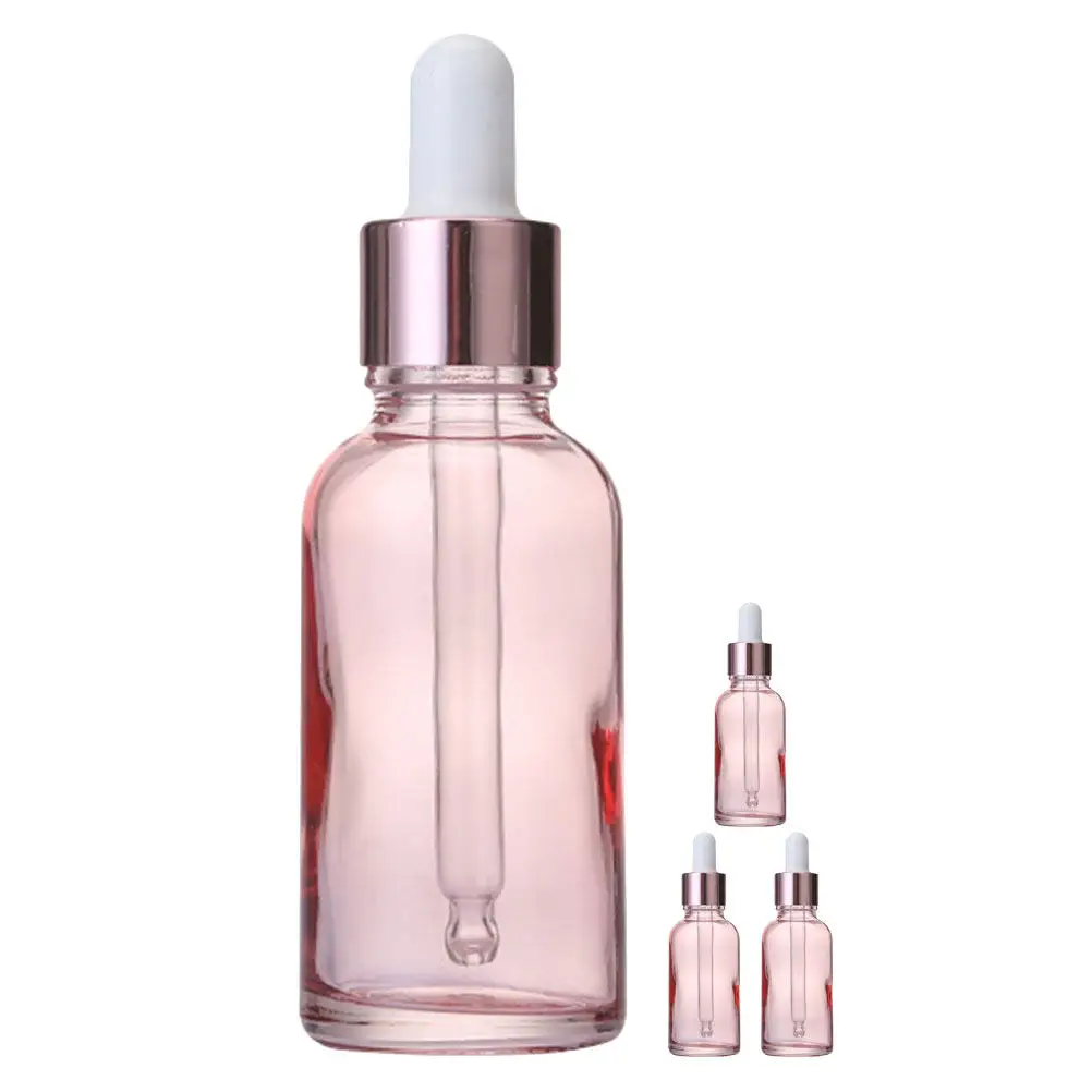 

4Pcs Clear Glass Dropper Bottles for Essential Oils Refillable Reusable Lightweight Compact Travel Sub Bottles with Precise
