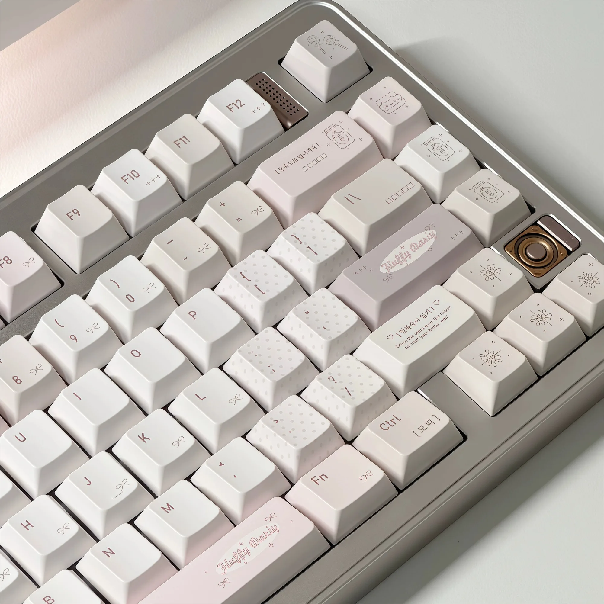 

Cute Girl Pink Keycaps for ISO Alice Layout MX Switch Mechanical Keyboards 144 Key Cherry Profile PBT Sublimation Custom Keycaps