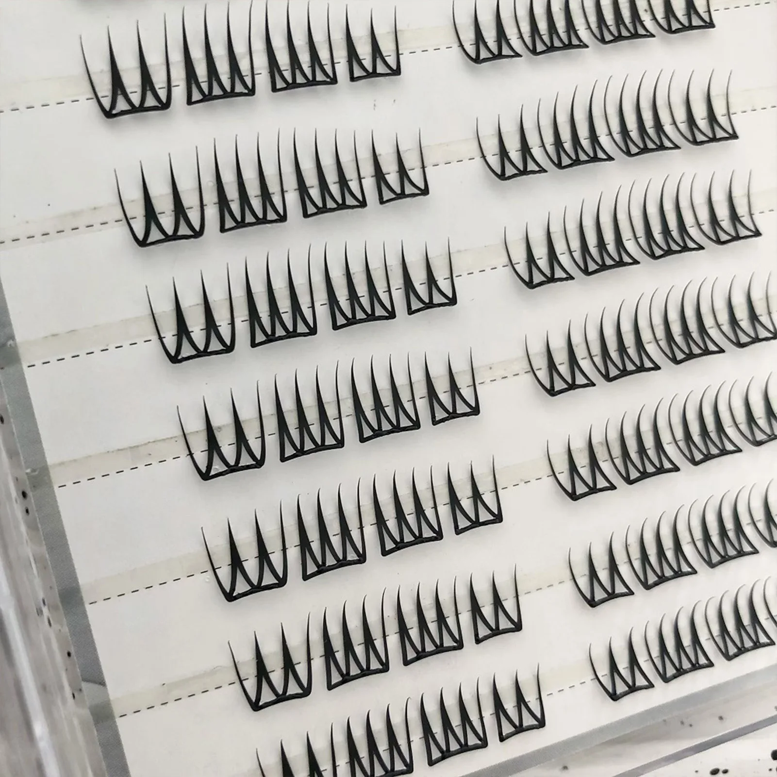 한국 스타일 싱글 클러스터 속눈썹 연장 7-13mm C컬 자연스러운 풍성한 베어 메이크업 효과 데일리용