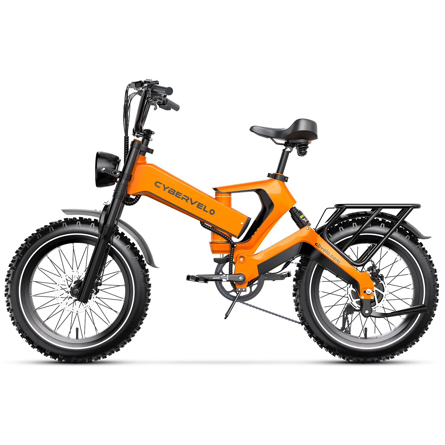 Cybervelo EK6 Folding Ebike 2000W Peak 20-Inch Fat Tire Off-Road Electric Bicycle 20Ah Dual Battery 35MPH Speed 100 Miles Range image 3